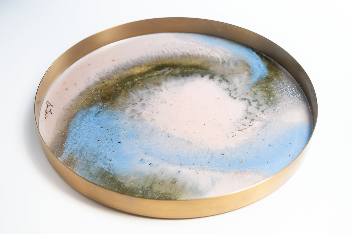 33Creations Resinart 樹脂藝術 | 托盤 | 金屬圓盤 Rosy Clouds